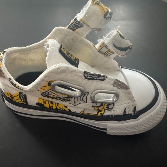 Converse All Star Infant Sneakers Construction Print Double Strap Size 3 - Picture 5 of 11